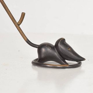Austrian Bronze Mouse Ring Holder Paperweight  by Richard Rohac, 1940s