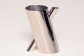 Alessi, Mario Botta Chrome-Plated Vase