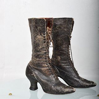 Pair of Ladies Victorian High-Top Leather Boots