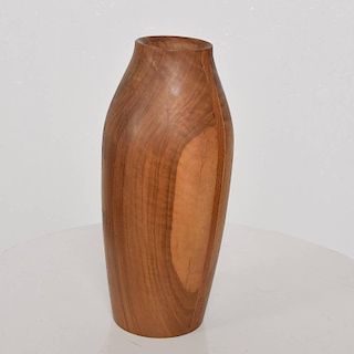 Mid-Century Modern Wood Vase Sculptural Shape