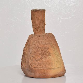 Mid-Century Modern Pottery Ceramic Vase Signed Set Spoon