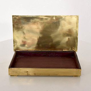 Mid-Century Modern Married Metals Box with Malachite, Los Castillo Style