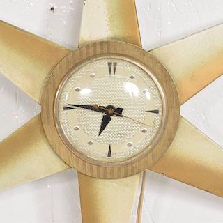 Mid-Century Modern Star Electric Clock Bilt Rite Mfg Co