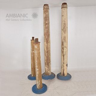 Set of Four Wood Architectural Wood Columns