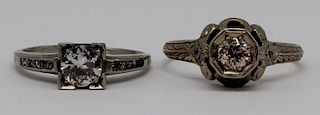 JEWELRY. Antique/Vintage Diamond Ring Grouping.