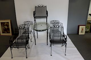 Black Iron Dining Set Together With 3 Iron