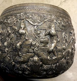 Burmese Silver Bowl, 19/20th Century