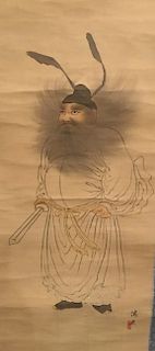 Japanese Scroll of Guan Yu, 19th Century