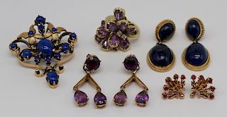 JEWELRY. Assorted Gold and Colored Gem Grouping.
