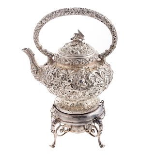 A. Jacobi Repousse Sterling Hot Water Kettle