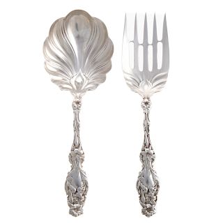 Whiting "Lily" Sterling 2-pc Salad Set