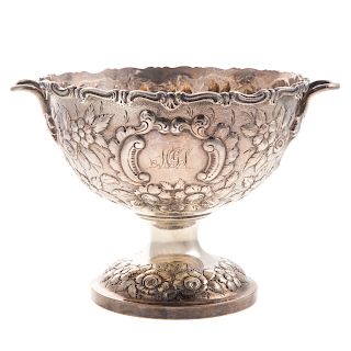 A. E. Warner Repousse Coin Silver Waste Bowl