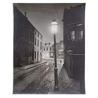 A. Aubrey Bodine. "Tyson Street at Night," 1952