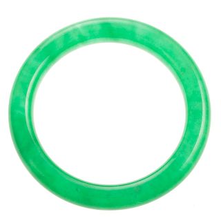 A Ladies Apple Green Jade Bangle Bracelet
