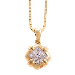 A Ladies 18K Diamond Pendant by LeVian