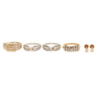 An Assortment of Diamond Rings & earrings