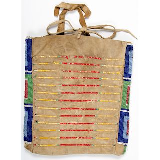 Sioux Beaded and Quilled Hide Bag, Collected by Albert J. Goodbrod, 1844-1914