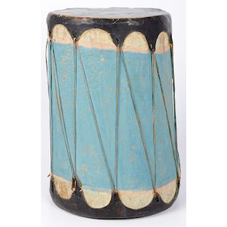 Pueblo Painted Drum, Deaccessioned From the Hopewell Museum, Hopewell, NJ