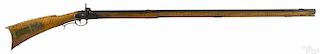 Pennsylvania full stock percussion long rifle, .45 caliber, with a brass fleur de lis patchbox