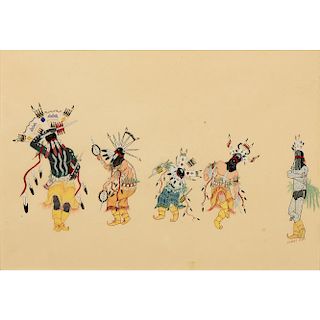 Gilbert Cosen (Apache, 20th century) Watercolor on Paper