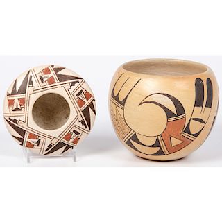 Claudina Lomakema (Hopi, act. 1970-1982) Pottery, PLUS