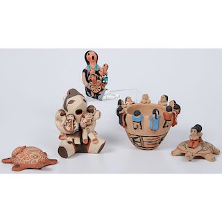 Collection of Jemez Pottery Storytellers