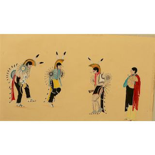 Tony Archuleta (Taos, 20th century) Gouache on Paper