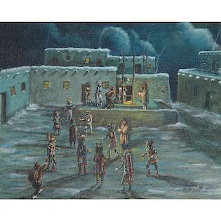 Neil David (Hopi, b. 1944) Oil on Canvas