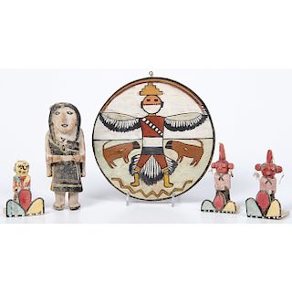 Hopi Kachinas and Mudheads, Deaccessioned From the Hopewell Museum, Hopewell, NJ