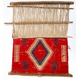 Navajo Sampler Germantown Weaving / Rug on Loom