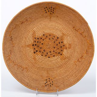 California Mission Basket with Turtles, Deaccessioned From the Hopewell Museum, Hopewell, NJ