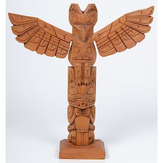 Harvey Williams (Nuu-cah-nuth, b. 1952) Model Totem Pole