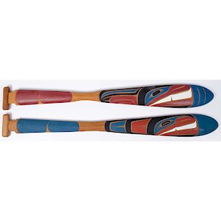Trevor Hunt (Kwakwaka'wakw, b. 1975) Carved Wood Paddles