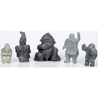Inuit Stone Sculptures of Hunters and Shamen, From the William Rose Collection, Illinois