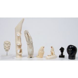 Inuit Stone, Bone, and Walrus Ivory Carvings, From the William Rose Collection, Illinois