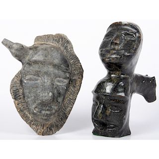 Inuit Carved Soapstone Transformation Sculptures, From the William Rose Collection, Illinois