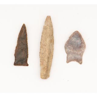 Three Paleo Points, From the Collection of Richard Bourn, Sr., Old Saybrook, Connecticut 