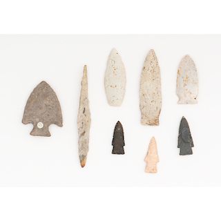 A Grouping of Flint Points, From the Collection of Richard Bourn, Sr., Old Saybrook, Connecticut 