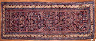 Antique Bijar Corridor Rug, Persia, 3.7 x 9.10