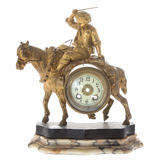 French Empire Gilt Bronze Figural Clock Case