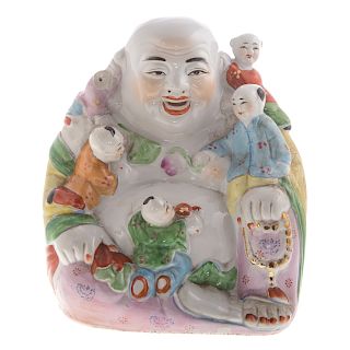 Chinese Export Porcelain Hotai with Children