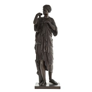 French School 19th Century: Greek Maiden, Bronze