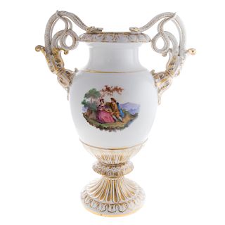 Meissen Style Porcelain Urn