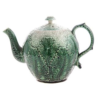 Staffordshire Lead-Glazed Cauliflower Teapot