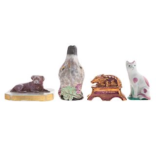 Four English Lustre Ware Animals