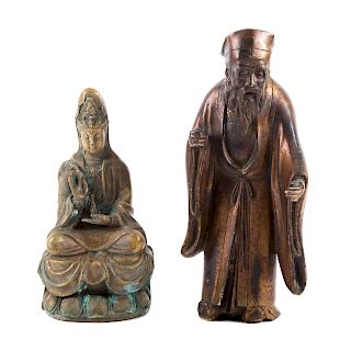Chinese Bronze Sage And Bodhisattva