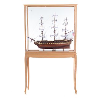 U.S.S. Constitution Wood Model And Display Stand