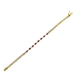 14k Gold Color Stone Bracelet 