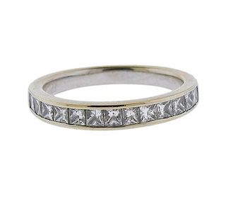 House of Baguettes 18K Gold Diamond Half Band Ring 