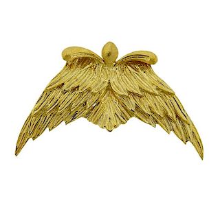 Buccellati 18k Gold Wings Motif Brooch Pin 